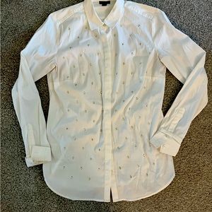 Ann Taylor white button down with detail